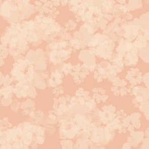 Ivory Textured floral - Whispering Meadows with blush peach background 