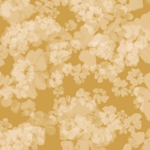 Ivory Textured floral -  Whispering Meadows golden yellow background 