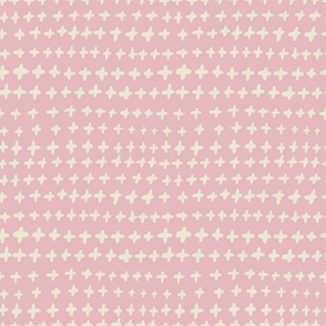 (S) Bee Happy Blender - Handdrawn Cream Crosses on a Dusty Pink Background
