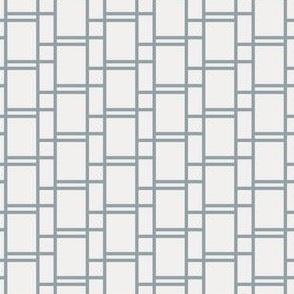 Geometric Abstract Quadrants in blue Gray on chantilly white - small scale