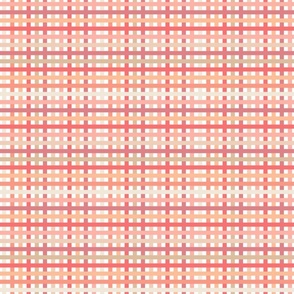 peach tiny plaid- small peach gingham - pantone peach plethora color palette - chekered fabric and wallpaper