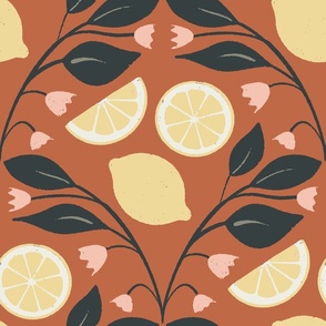 Fresh and Fruity - Yellow and Burnt Orange - Large