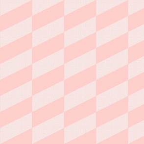 White Burlap Slanted Rectangles Pattern On Pastel Pink