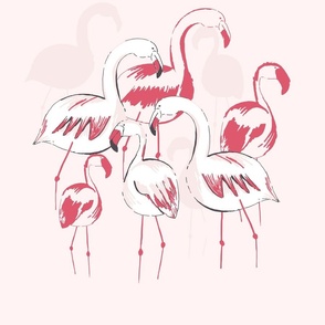 flamingo placed print-18x18inch