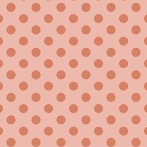Polka Dots Pale Copper on Muted Light Salmon