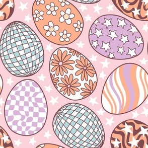 retro groovy Easter eggs WB24