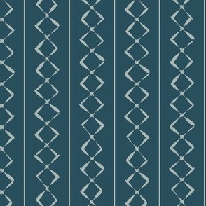 Joggly (XL) ash grey line art diamonds in vertical lines on cerulean cyan background