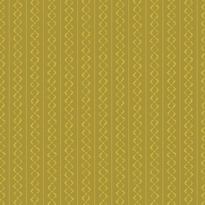 Joggly (M) flax white line art diamonds in vertical lines on saffron yellow background