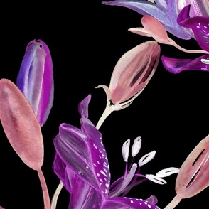 Purple lilies (black)