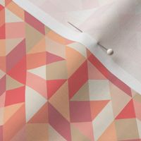 tangram shapes small - pantone peach plethora color palette - geometric retro fabric and wallpaper