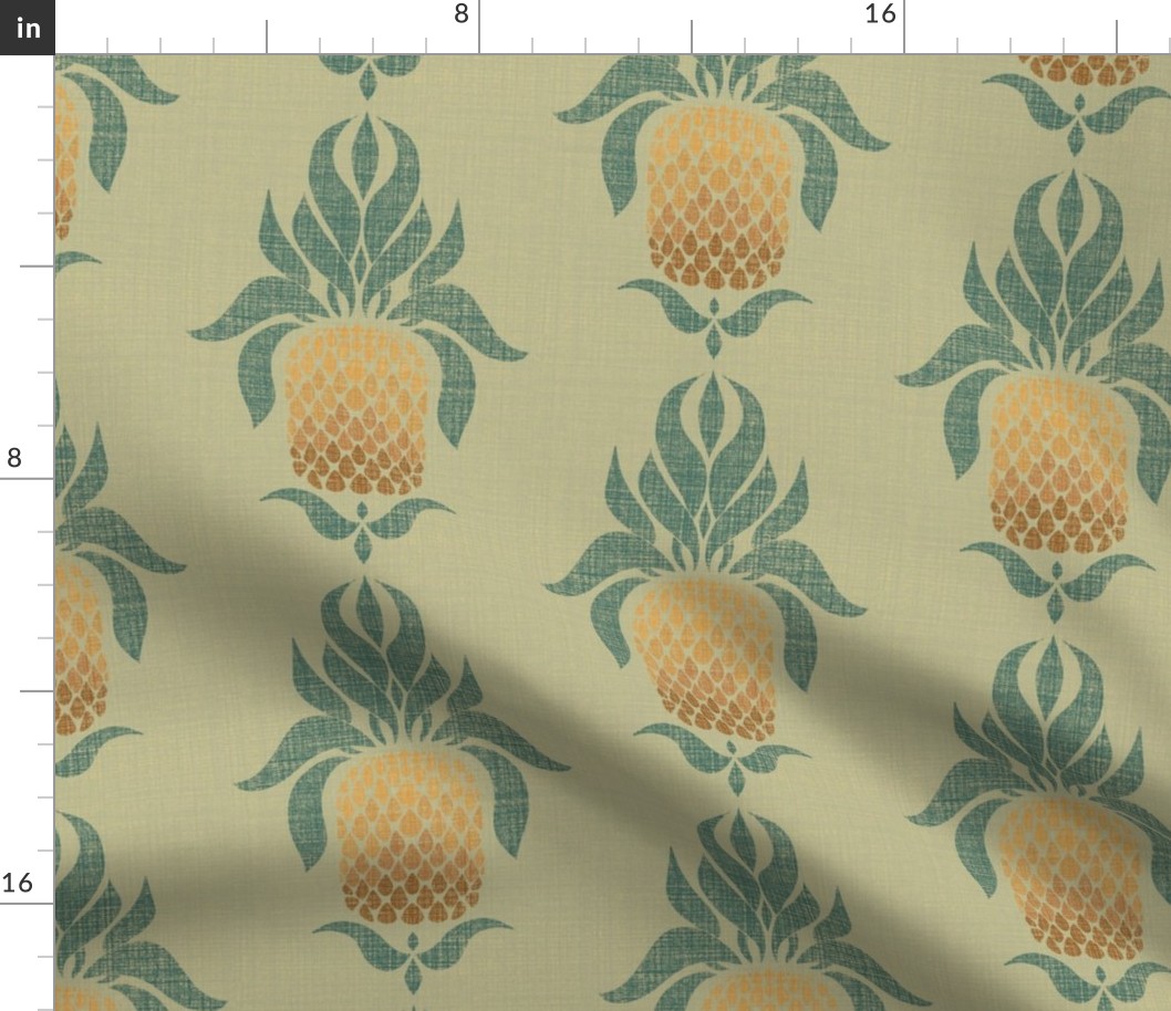 Burlap Ombre Pineapple (Natural Olive)