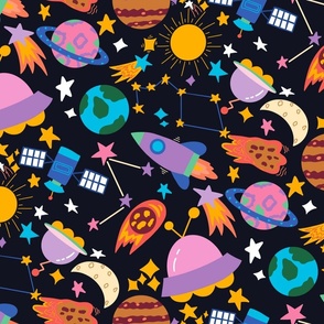 Space adventure doodle - large