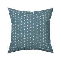 Micro Swans In Flight in navy and pale blue