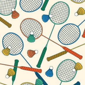 Badminton on Beige (Large Scale)