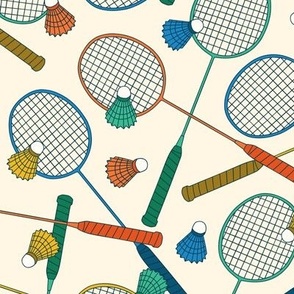 Badminton on Beige (Medium Scale)