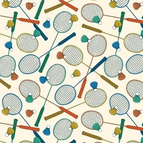 Badminton on Beige (Small Scale)