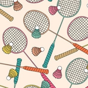 Badminton on Peach  (Medium Scale)