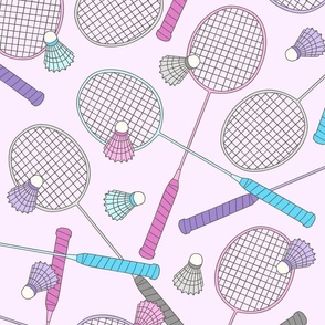 Badminton on Pink (Large Scale)