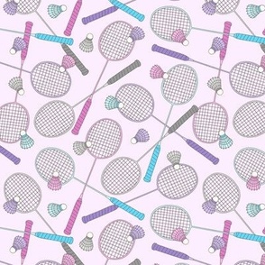 Badminton on Pink (Small Scale)