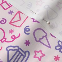 Birthday Doodle: Pink & Purple (Small Scale)