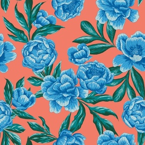 Playful Peonies - coral