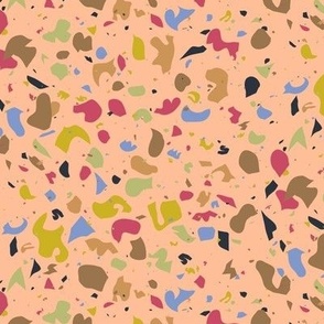 Terrazzo Flavorful Peach Fuzz Abstract Pattern