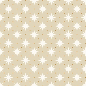 taupe 8 point star and dots: celestial, night sky, whimsical, octagram