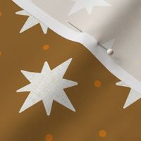 golden 8 point star and dots: celestial, night sky, whimsical, octagram