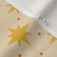 sunshine 8 point star and dots: celestial, night sky, whimsical, octagram