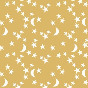 stars and moons: goldenrod and crema