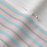 Flowerette - Charming Chintz - Pink and Powder Blue Stripes