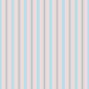 Flowerette - Charming Chintz - Pink and Powder Blue Stripes