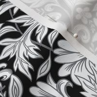 William Morris inspired botanical black and white normal scale