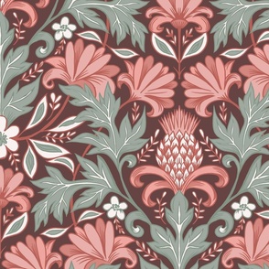 William Morris inspired botanical wallpaper scale