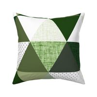 6" triangle wholecloth: sage green, spring green, forest green