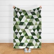 6" triangle wholecloth: sage green, spring green, forest green