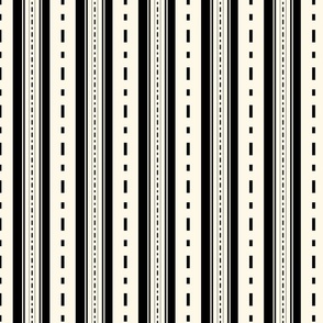 (L) Vertical beige, cream and black stripes