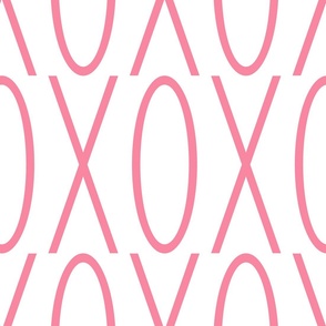 483 -Jumbo large scale XOXO Romance in baby pink and white - hugs and kissed for wallpaper, bed sheets, duvet covers, table linen, romantic projects, weddings, baby, nursery, valentines, love 