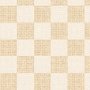Warm Minimalism Checkered Slubby Linen ⌘ Gold Cream - Medium