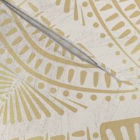 (L) Minimalist Deconstructed Seashells  // Soft Gold on Grunge Ivory