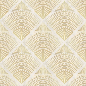 (M) Minimalist Deconstructed Seashells  // Soft Gold on Grunge Ivory