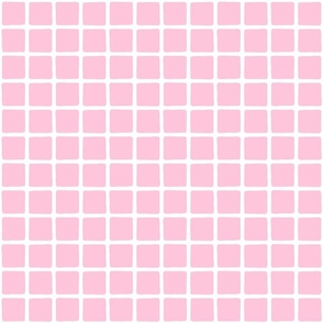Pink Grid Windowpane Squares in Pastel Pink and White - Medium - Girl's Room,  Pastel Pink Squares, Pastel Easter Checks