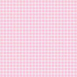 Pink Grid Windowpane Squares in Pastel Pink and White - Small - Girl's Room,  Pastel Pink Squares, Pastel Easter Checks