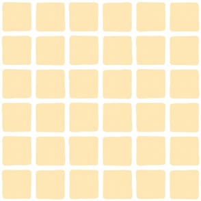 Yellow Grid Windowpane Squares in Pastel Yellow and White - Large - Kid's Room Décor, Pastel Yellow Squares, Pastel Easter Checks
