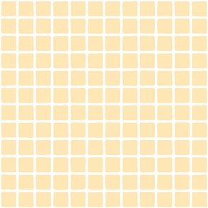 Yellow Grid Windowpane Squares in Pastel Yellow and White - Medium - Kid's Room Décor, Pastel Yellow Squares, Pastel Easter Checks