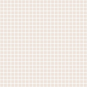 Neutral Grid Windowpane Squares in Light Beige and White - Small - Soft Neutrals,  Coastal Neutral, Gender Neutral Kid's Bedroom