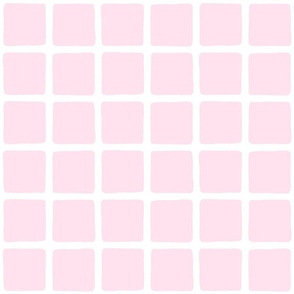 Pink Grid Windowpane Squares in Light Pink and White - Large - Baby Girl Pink Nursery, Light Pink Squares, Pastel Easter Checks