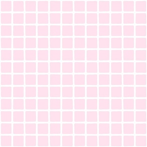 Pink Grid Windowpane Squares in Light Pink and White - Medium - Baby Girl Pink Nursery, Light Pink Squares, Pastel Easter Checks