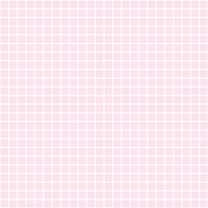 Pink Grid Windowpane Squares in Light Pink and White - Small - Baby Girl Pink Nursery, Light Pink Squares, Pastel Easter Checks