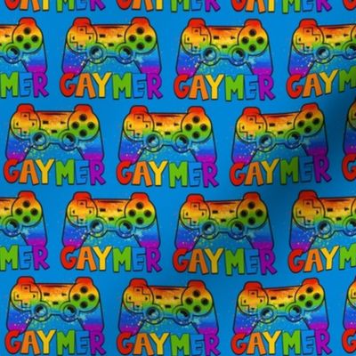 Bigger Gaymer Rainbow Pride Gamer Blue